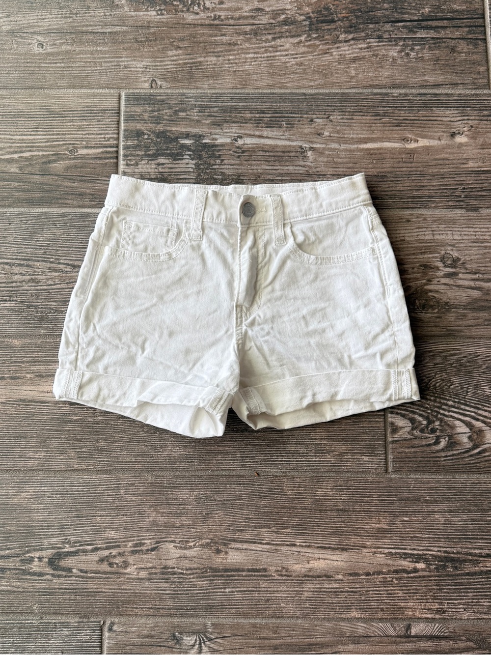 Old Navy Big Girls White Cuffed Hem Shorts